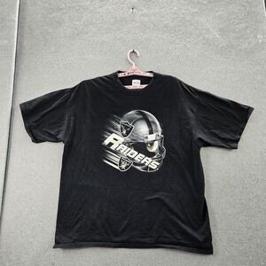 VINTAGE Oakland Raiders Men Shirt 2XL Black VF Imagewear Helmet Short Sleeve